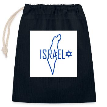 Landkarte von Israel - Verschließbarer Geschenkbeutel aus Baumwolle (25x30cm) - Navy - Vorne