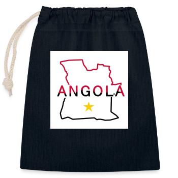 Carte de l’Angola - Sac cadeau en coton avec cordon (25 x 30 cm) - bleu marine - Devant