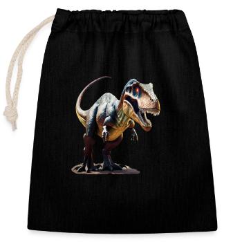 Dinosaure - Sac cadeau en coton avec cordon (25 x 30 cm) - noir - Devant