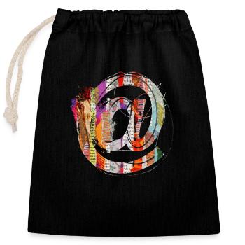 Internet email www drôle de mème grunge tech leters - Sac cadeau en coton avec cordon (25 x 30 cm) - noir - Devant