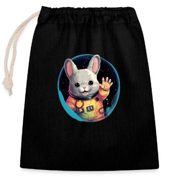 StarChilla | Chinchilla pour garçons filles femmes - Sac cadeau en coton avec cordon (25 x 30 cm) - noir - Devant