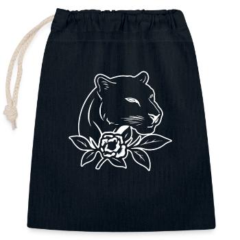 Panther Predator Jungle Wildcat - Sac cadeau en coton avec cordon (25 x 30 cm) - bleu marine - Devant