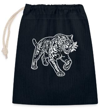 Panther Predator Jungle Wildcat - Sac cadeau en coton avec cordon (25 x 30 cm) - bleu marine - Devant
