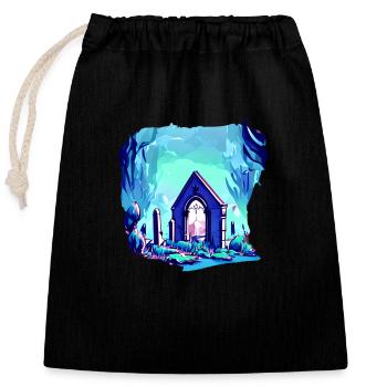 Friedhof Grabstein Grab - Verschließbarer Geschenkbeutel aus Baumwolle (25x30cm) - Schwarz - Vorne