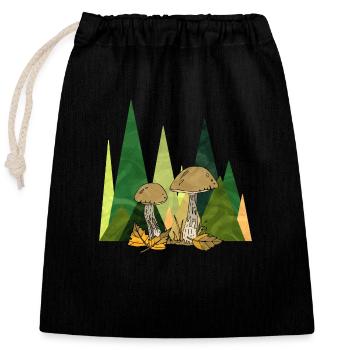 fungi - Closable cotton gift bag (25x30cm) - black - Front