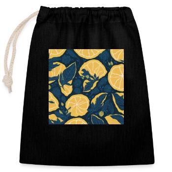 Lemon - Closable cotton gift bag (25x30cm) - black - Front