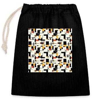 Formes abstraites de motifs répétitifs géométriques sans soudure - Sac cadeau en coton avec cordon (25 x 30 cm) - noir - Devant