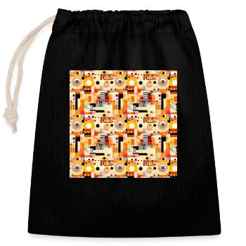 Formes abstraites sans couture Lignes Art moderne - Sac cadeau en coton avec cordon (25 x 30 cm) - noir - Devant