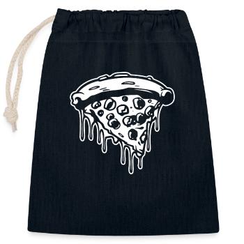 Pizza Restauration rapide Pizzeria - Sac cadeau en coton avec cordon (25 x 30 cm) - bleu marine - Devant