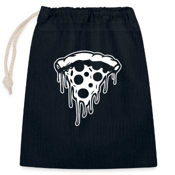 Pizza Restauration rapide Pizzeria - Sac cadeau en coton avec cordon (25 x 30 cm) - bleu marine - Devant