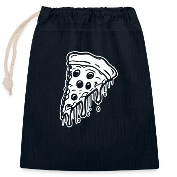 Pizza Restauration rapide Pizzeria - Sac cadeau en coton avec cordon (25 x 30 cm) - bleu marine - Devant