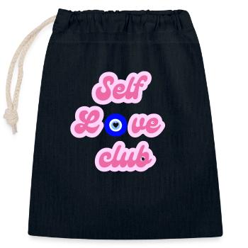 Selbstliebe-Club - Verschließbarer Geschenkbeutel aus Baumwolle (25x30cm) - Navy - Vorne