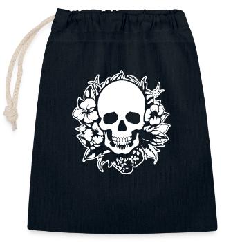 Skeleton Costume Bones Halloween Horror - Closable cotton gift bag (25x30cm) - navy - Front