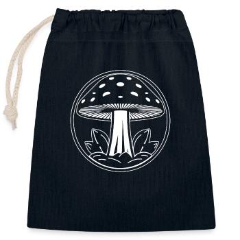 Mushroom Mushroom Picker Mushrooms Fungi - Closable cotton gift bag (25x30cm) - navy - Front