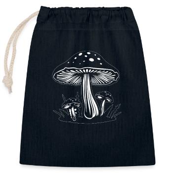 Mushroom Mushroom Picker Mushrooms Fungi - Closable cotton gift bag (25x30cm) - navy - Front