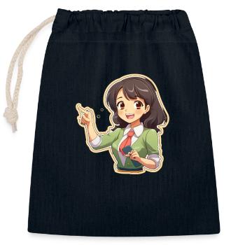 Anime Teach: Fun Explainer - Verschließbarer Geschenkbeutel aus Baumwolle (25x30cm) - Navy - Vorne