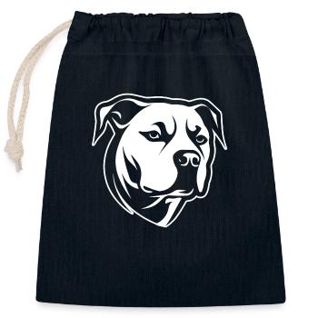 Pitbull - Sac cadeau en coton avec cordon (25 x 30 cm) - bleu marine - Devant