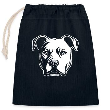 Pitbull - Sac cadeau en coton avec cordon (25 x 30 cm) - bleu marine - Devant