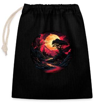 Mysterious castle - Closable cotton gift bag (25x30cm) - black - Front