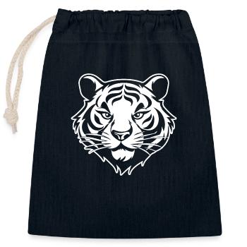 Tigre Big Cat - Sac cadeau en coton avec cordon (25 x 30 cm) - bleu marine - Devant