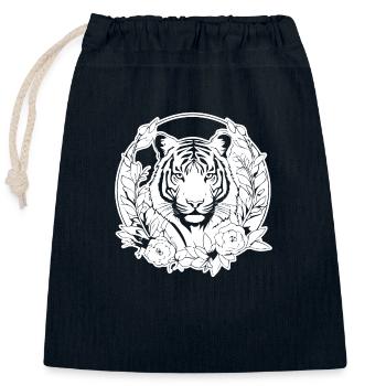 Tigre Big Cat - Sac cadeau en coton avec cordon (25 x 30 cm) - bleu marine - Devant