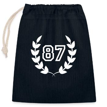 87th birthday-gift idea 87 years - Closable cotton gift bag (25x30cm) - navy - Front