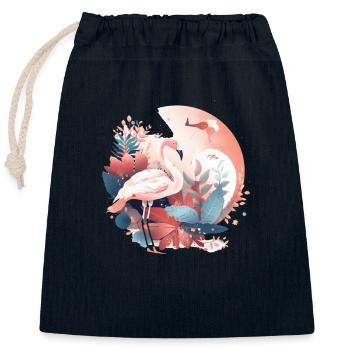Flamant rose fantastique - Sac cadeau en coton avec cordon (25 x 30 cm) - bleu marine - Devant