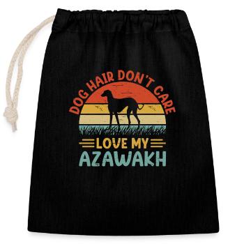 Azawakh Hundebesitzer Arabischer Windhund Tuareg Sloughi - Verschließbarer Geschenkbeutel aus Baumwolle (25x30cm) - Schwarz - Vorne
