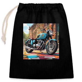 Classy British Motorcycling - Closable cotton gift bag (25x30cm) - black - Front