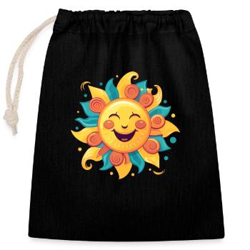 friendly sunshine - Closable cotton gift bag (25x30cm) - black - Front