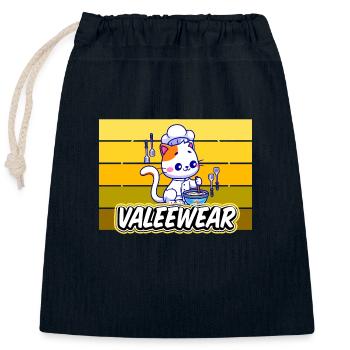 Valeewear - Cat as a -starred chef - Closable cotton gift bag (25x30cm) - navy - Front