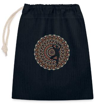 Female Mandala - Closable cotton gift bag (25x30cm) - navy - Front