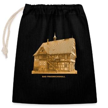 Ancien hôtel de ville de Bad Friedrichshall Bade-Wurtemberg - Sac cadeau en coton avec cordon (25 x 30 cm) - noir - Devant