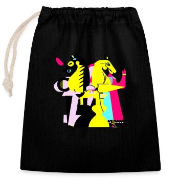 Riders - Closable cotton gift bag (25x30cm) - black - Front