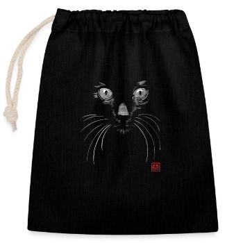 black cat in black - Sac cadeau en coton avec cordon (25 x 30 cm) - noir - Devant