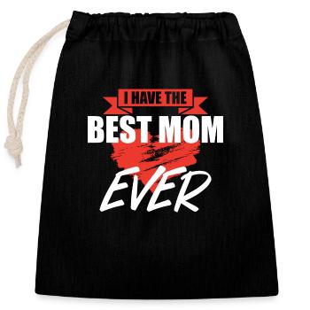 Mutter Spruch Geschenk Mama Muttertag - Verschließbarer Geschenkbeutel aus Baumwolle (25x30cm) - Schwarz - Vorne