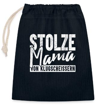 Stolze Mama von Klugscheissern - Verschließbarer Geschenkbeutel aus Baumwolle (25x30cm) - Navy - Vorne