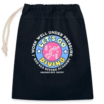 Let's go diving in the red sea - Sac cadeau en coton avec cordon (25 x 30 cm) - bleu marine - Devant
