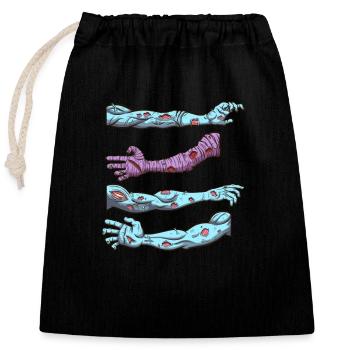 Zombie Hands - Closable cotton gift bag (25x30cm) - black - Front