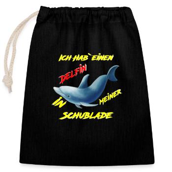 Dauphin dans le tiroir - Sac cadeau en coton avec cordon (25 x 30 cm) - noir - Devant