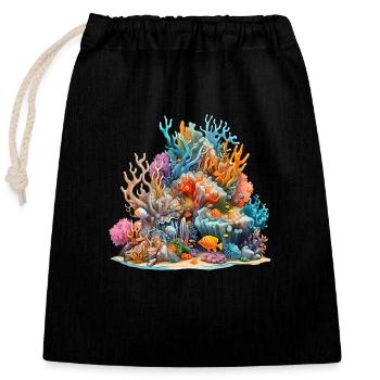 Das Great Barrier Reef, ein Naturwunder - Verschließbarer Geschenkbeutel aus Baumwolle (25x30cm) - Schwarz - Vorne