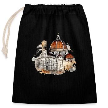 Florence, a window to the past - Closable cotton gift bag (25x30cm) - black - Front