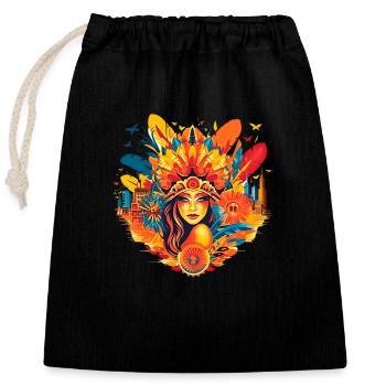 Le carnaval de Rio de Janeiro est une pure joie de vivre - Sac cadeau en coton avec cordon (25 x 30 cm) - noir - Devant