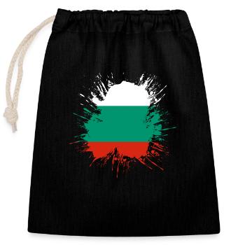 Bulgarien Flagge Bulgarische Fahne Goldstrand - Verschließbarer Geschenkbeutel aus Baumwolle (25x30cm) - Schwarz - Vorne