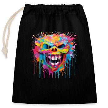 dark laugh - Closable cotton gift bag (25x30cm) - black - Front