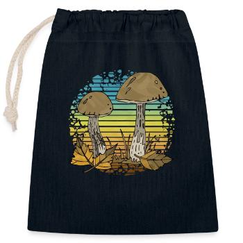 Fungi - Closable cotton gift bag (25x30cm) - navy - Front
