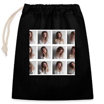 Sleepy girl: It's hard to wake up in the morning - Closable cotton gift bag (25x30cm) - black - Front