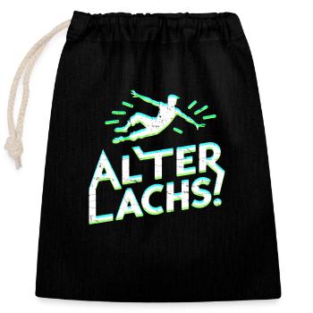Alter Lachs ! - Verschließbarer Geschenkbeutel aus Baumwolle (25x30cm) - Schwarz - Vorne