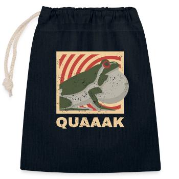 Frog - Closable cotton gift bag (25x30cm) - navy - Front