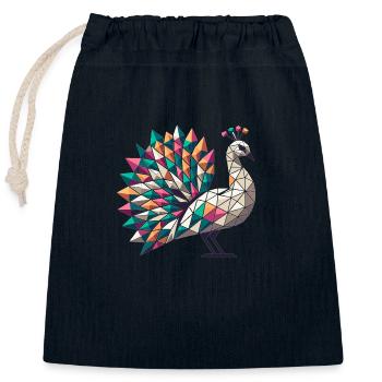 paon //paon - Sac cadeau en coton avec cordon (25 x 30 cm) - bleu marine - Devant